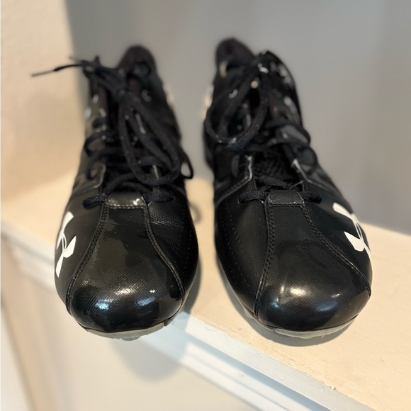 Mens Under Armour Demolish Football Cleats Shoes Size 13 Adult Black Spikes - Picture 7 of 9